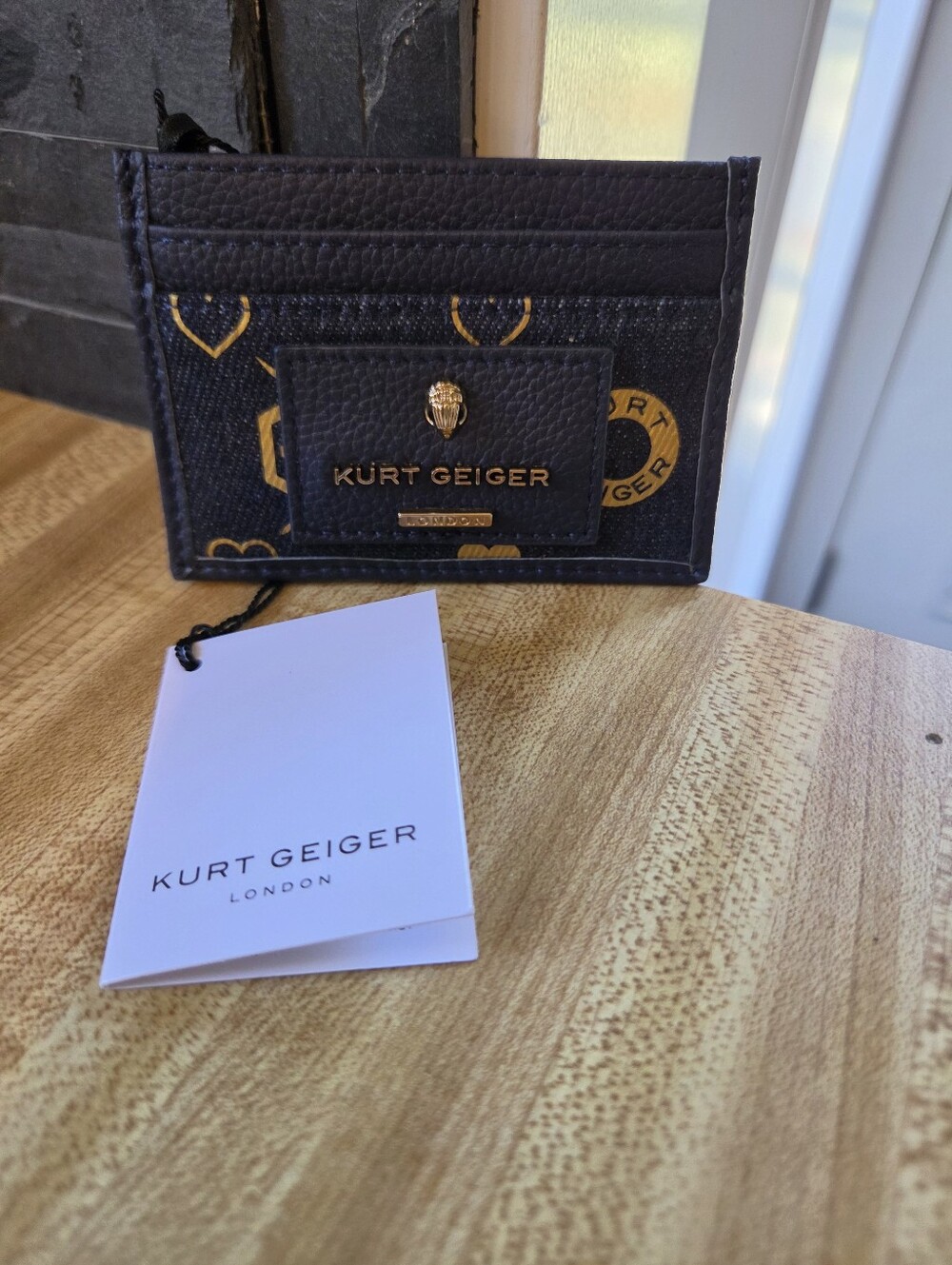 Kurt Geiger NWT Denim "Geiger" Card Holder W/Box